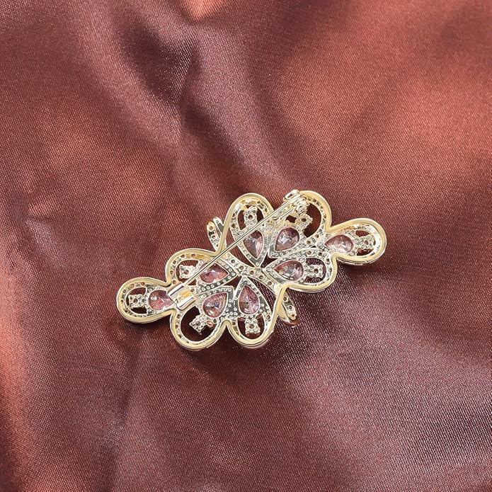 YOQUCOL Cubic Zirconia Crystal Rhinestone Wedding Brooch Pin for Women Brides Jewelry