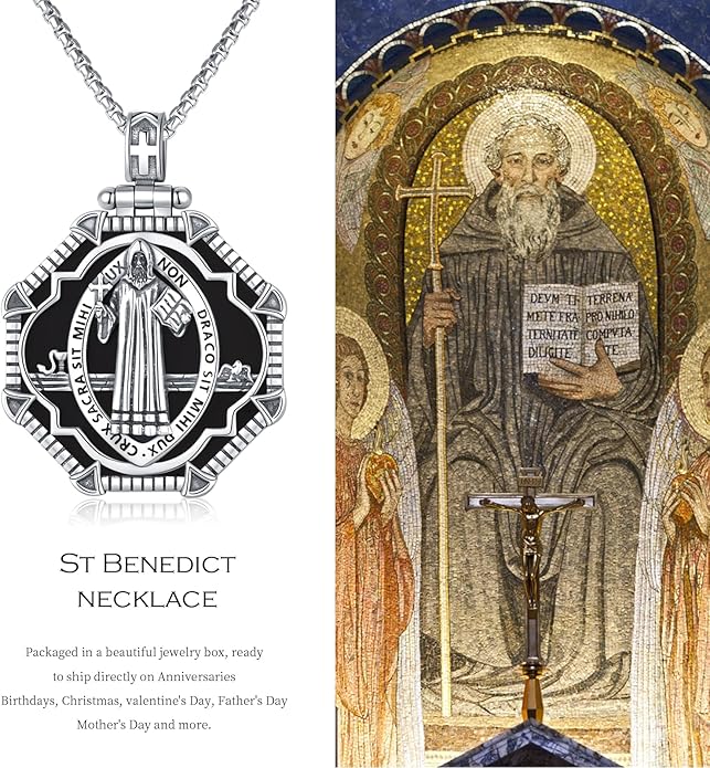 Taioiat Saint Necklace 925 Sterling Silver St Necklace Amulet Pendant Jewelry Religious Gift for Men Women