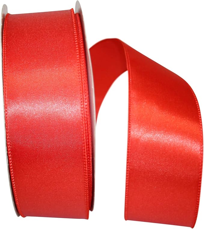 Reliant Ribbon 92575W-049-40K Satin Value Wired Edge Ribbon, 2-1/2 Inch X 50 Yards, Rust