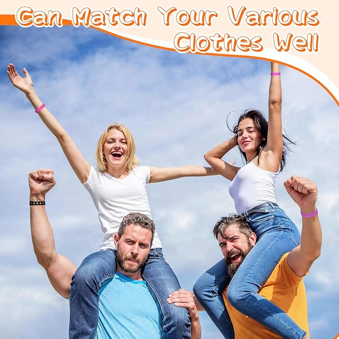 60 Pcs 10 Colors Silicone Bracelets Wristbands, 8.3 Inch Cute Silicone Adjustable Wristband, Adjustable Rubber Bracelets with Holes in Bulk, for Swimming Identify Shoe Charms Party Birthday Gifts