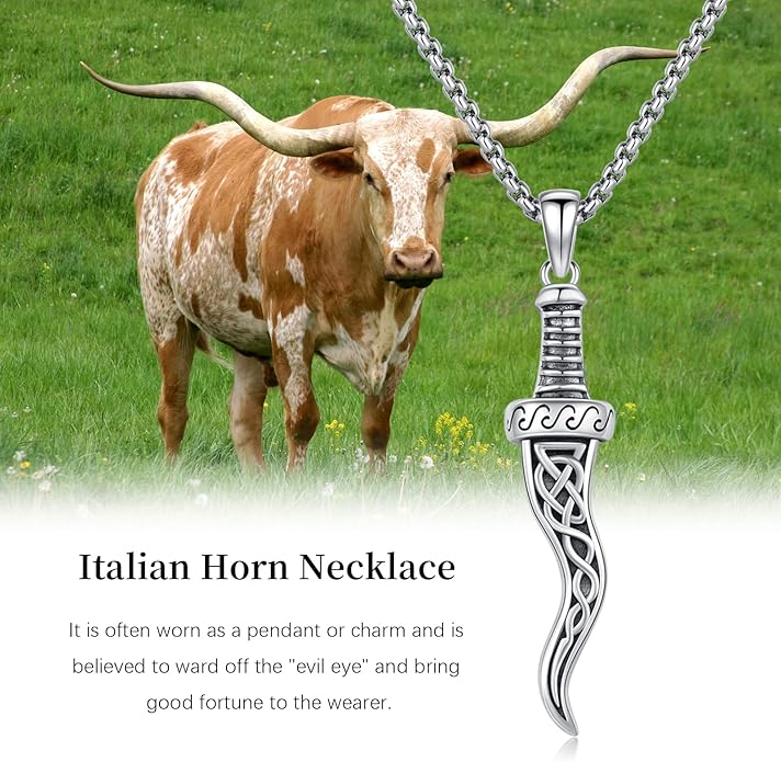 Suiknsn Arrowhead Necklace for Men Women 925 Sterling Silver Turquoise Malachite Celtic/Eye of Horus/Viking Arrow Pendant Amulet Jewelry Gifts Native American Necklace