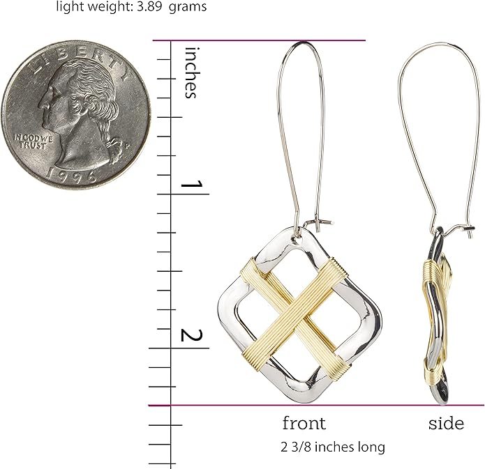 SPUNKYsoul Handmade Classy Gold and Silver Wire Wrapped Earrings for Women