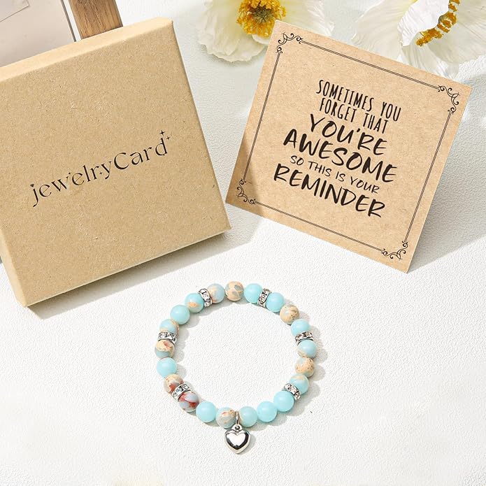 jewelrycard Sometimes You Forget Your Awesome Bracelets for Women, Birthday Christmas Gifts for Women Stocking Stuffers for Teen Girl Gifts Trendy Stuff, Inspirational Jewelry for Women Girls