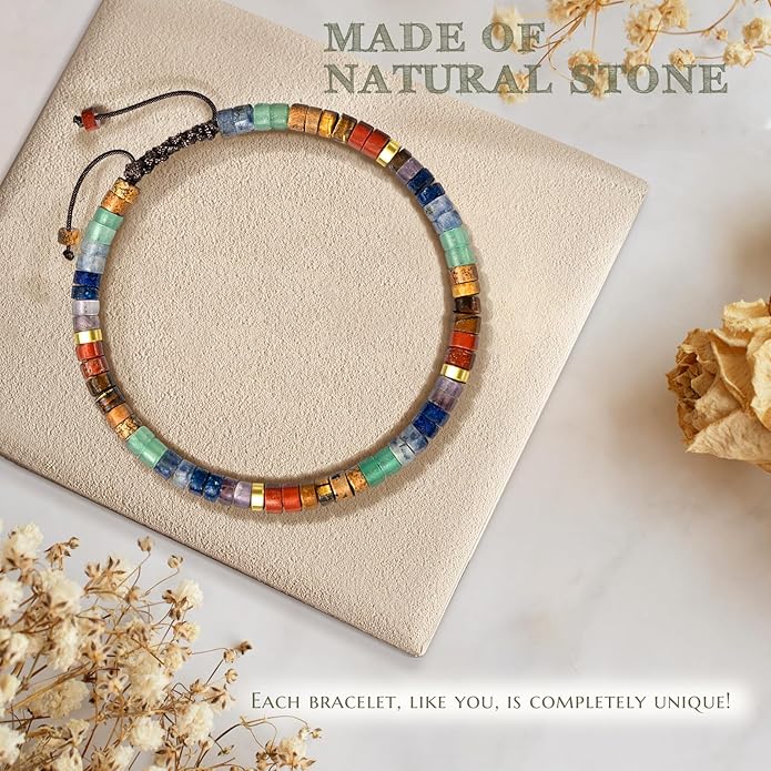 30th 40th 50th 60th 70th 80th Birthday Gifts for Women, Natural Stone Bracelet Birthday Gifts for Mom Daughter Grandma Sister Friends Coworker