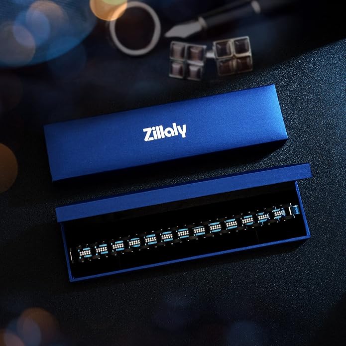 Ziallay Link Initial Bracelet Hip Hop Jewelry Gift Men Women Christmas Birthday Jewelry Gift Boyfriend Fashion Bracelet, Diamond, Two Tone Bracelet.