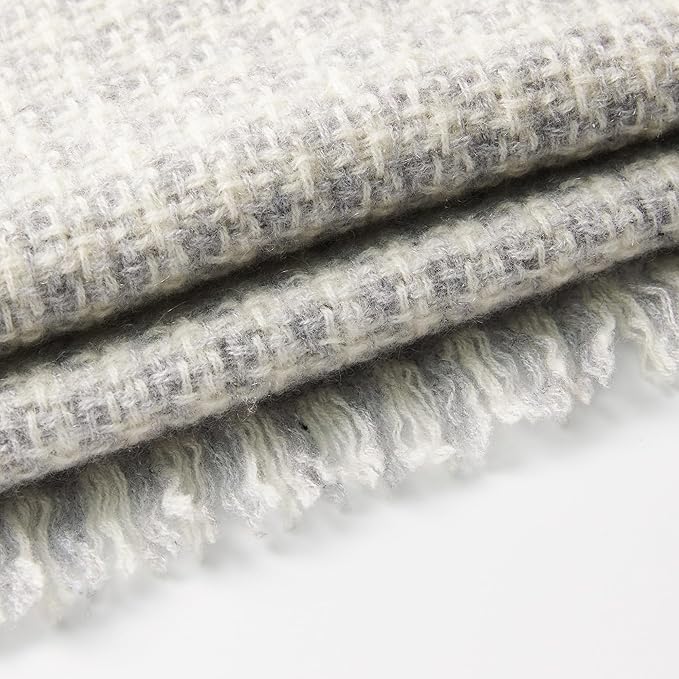 EURKEA 100% Cashmere 2025 Winter Scarf for Women Fringed Edges Warm & Soft Lightweight Solid/Plaid/Two-Tone Free Size