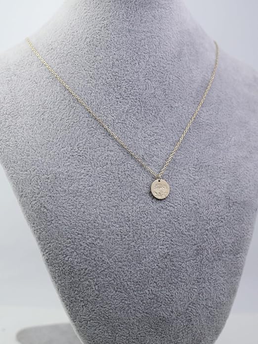 Birth Flower Necklace, 14K Gold Plated Floral Pendant Necklaces for Women, Simple Dainty Birth Month Flower Necklace, Birthday Jewelry for Women - 12 Month