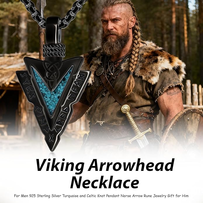 Taioiat viking Pendant Necklace for Men Nordic Celtic 925 Sterling Silver Vintage Mjolnir Jewelry Norse Vikings Gift for Women