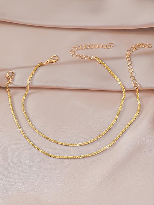 Ankle Bracelets for Women Waterproof Sparkly Anklets Tennis Rhinestone Anklets for Women Starfish Infinity Heart Cross Anklet Bracelet Beach Jewelry