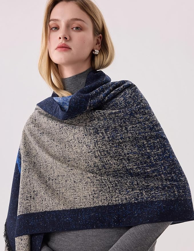 ZHE JIN Luxurious Silk Scarf Shawl Wraps for Women, Warm Scarves Winter Gift, 100% Brushed Mulberry Silk