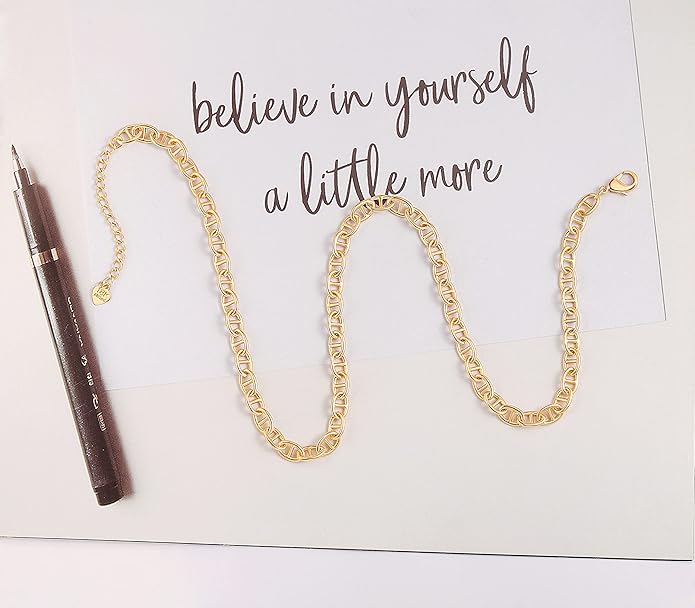 Aobei Pearl 18K Gold Plated Paperclip Chain Choker Satellite Chain Freshwater Cultured Biwa Pearl Pendant Necklace Dainty Jewelry for Women