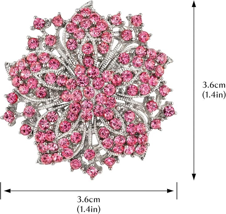 HAISWET Womens Flower-shape Statement Brooch Pin Crystal Brooch for Women