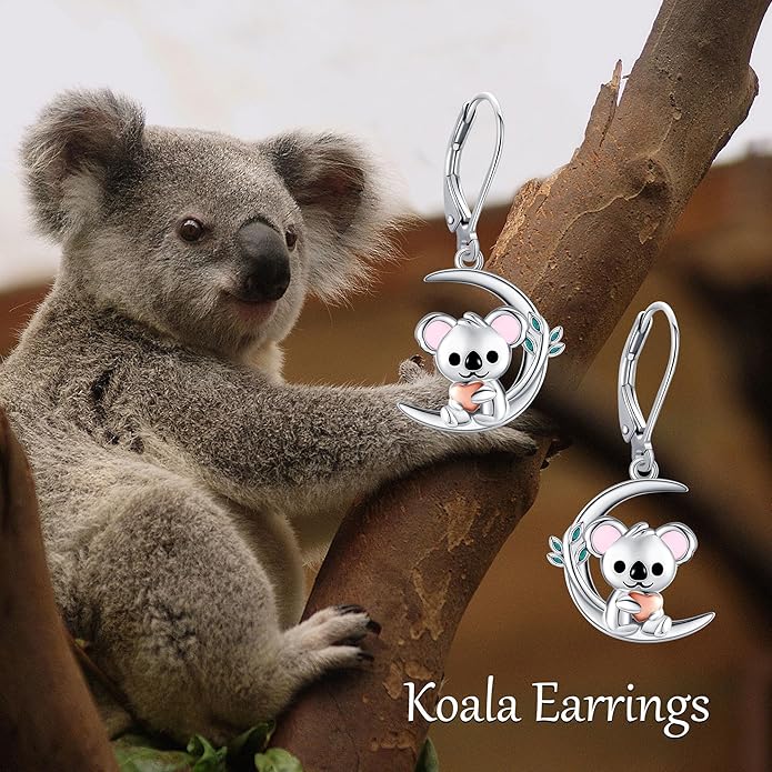 Animal Earrings 925 Sterling Silver Dangle Earrings Leverback Earrings Animal Jewelry for Women