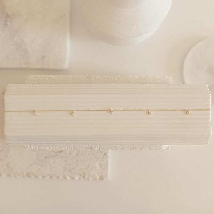 Dainty Necklaces for Women Cute Station Choker Necklace Cubic Zirconia Simulated Diamond Necklace Simple Layering CZ Necklace Trendy Jewelry Gifts