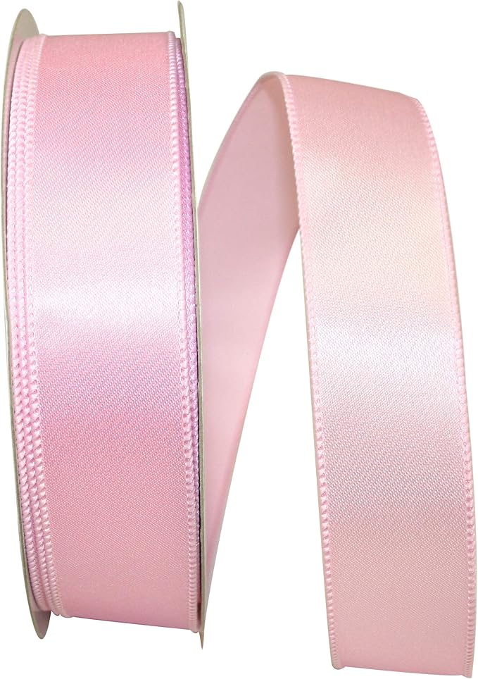 Reliant Ribbon 92575W-061-09K Satin Value Wired Edge Ribbon, 1-1/2 Inch X 50 Yards, Pink