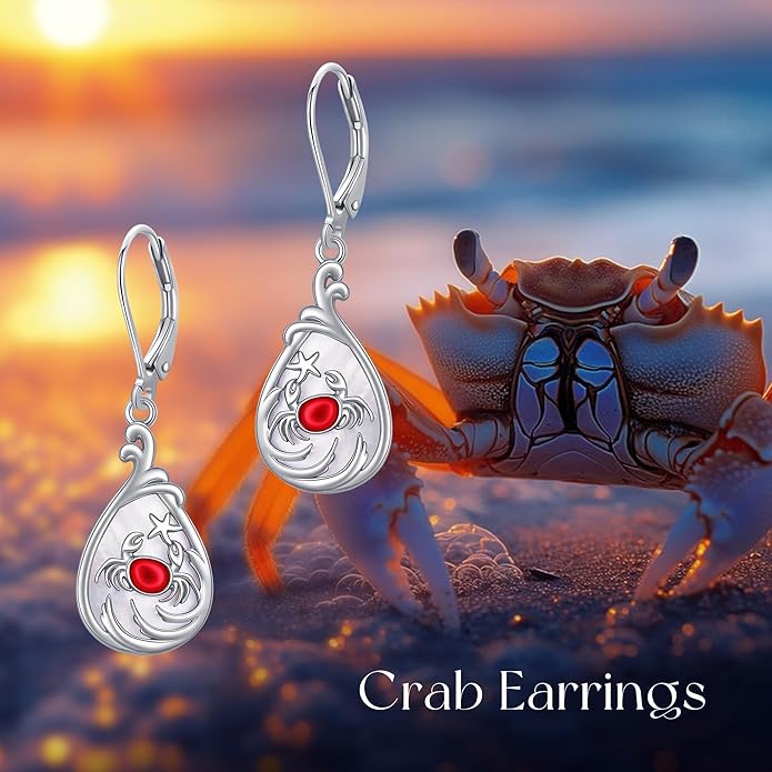 MONGAS Dragonfly/Sunflower/Hummingbird/Sand Dollar/Crab/Champagne/Arrow/Cherry/Ankh/Sloth Earrings for Women Sterling Silver Dragonfly/Sunflower/Hummingbird/Sand Dollar Jewelry for Women
