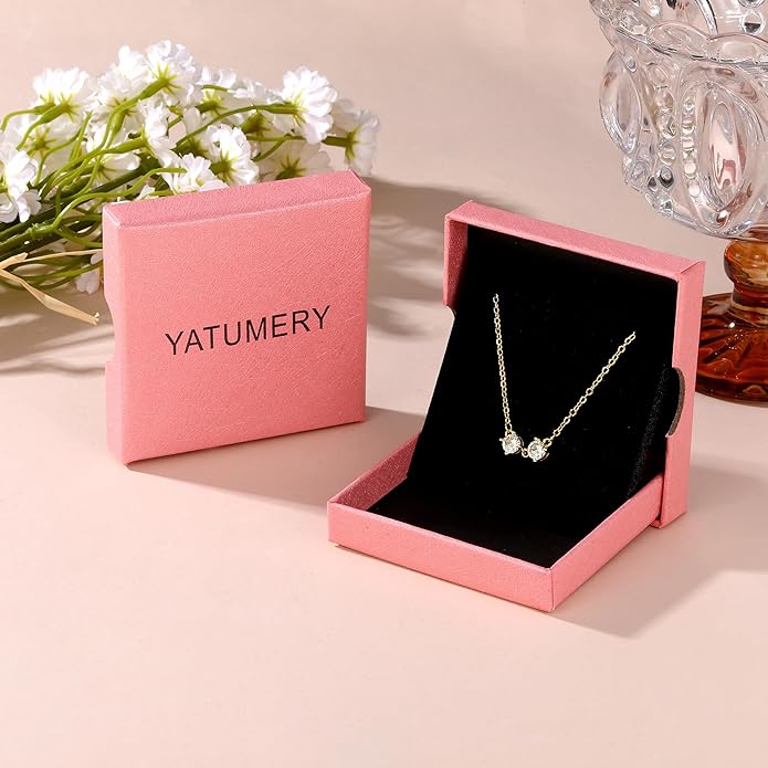 Cubic Zirconia Necklace, Dainty 14k Gold Plated Diamond Necklaces For Women Choker Necklace Simple Gold Plated CZ Jewelry Necklaces for Women Trendy Gifts