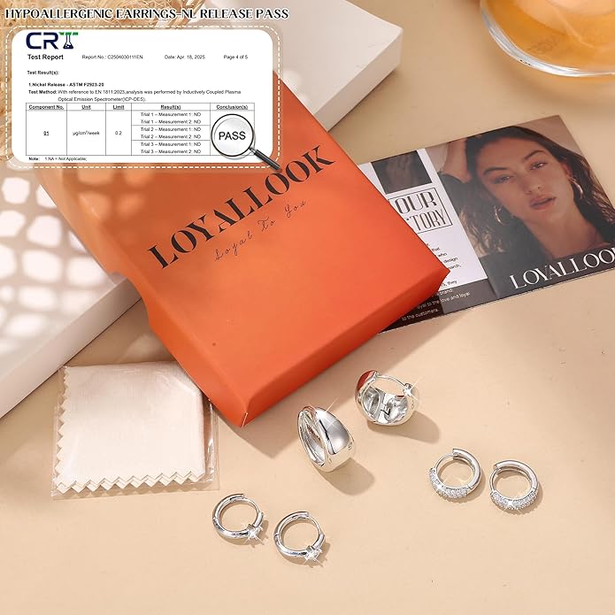 LOYALLOOK 3Pairs Gold Hoop Earrings Set for Women Trendy Huggie Hoop Earrings Stacks for Multiple Piercing 14K Gold Plated Chunky Hoop Earrings Set Hypoallergenic Cartilage Earring Lightweight