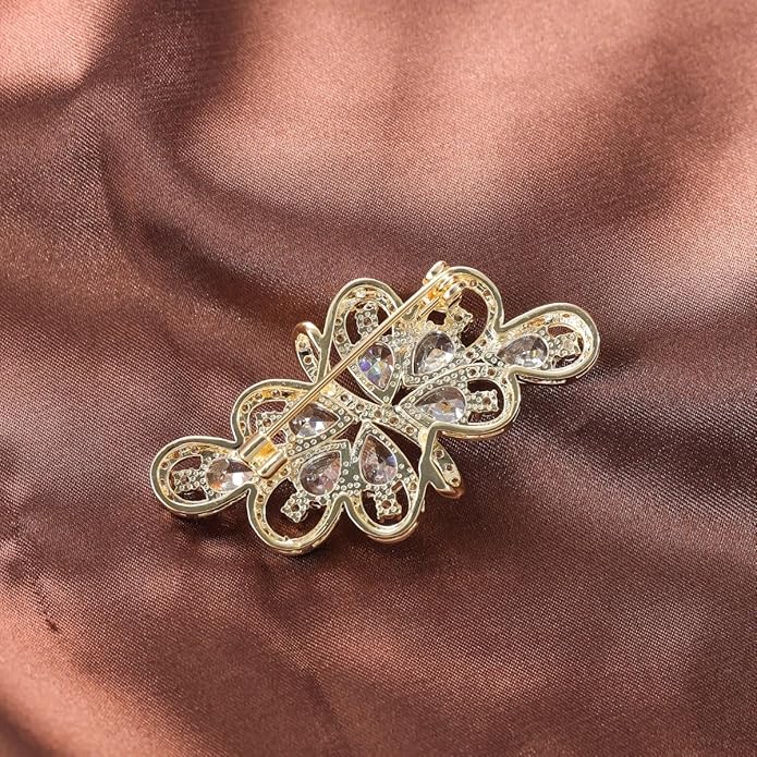 YOQUCOL Cubic Zirconia Crystal Rhinestone Wedding Brooch Pin for Women Brides Jewelry