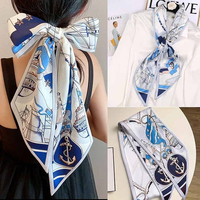 Dailyacc Hair Scarf for Women Fashion Silky Satin Headscarf Wrap Breathable Lightweight Neck Scarves For Handbag