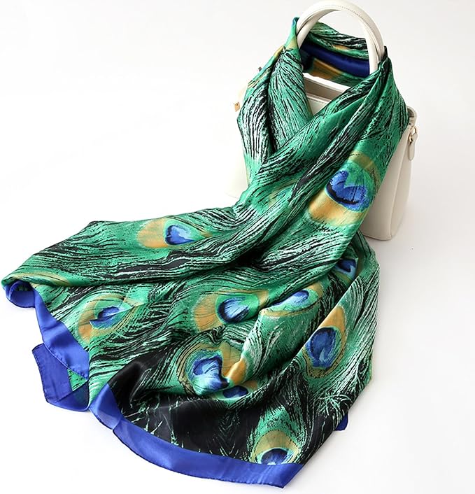 Clysoru Silk Scarf For Women Hair Scarves Lightweight Satin Elegant Shawl Wraps Bufanda Mujer Fashion Accessories 70.8"X35.4"