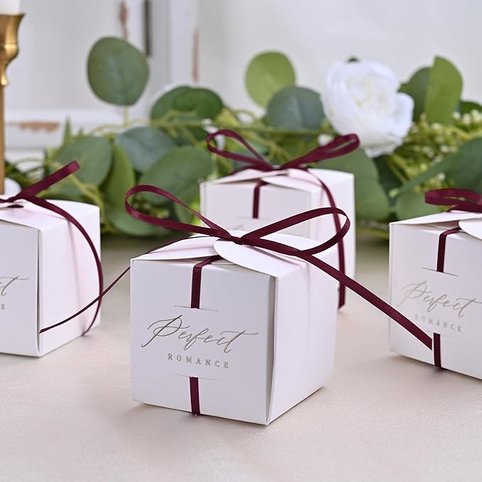 LEEQE Double Face Wine Red Satin Thin Ribbon 1/8 inch X 50 Yards Polyester Wine Red Ribbon for Gift Wrapping Very Suitable for Weddings Party Hair Bow Invitation Decorations and More