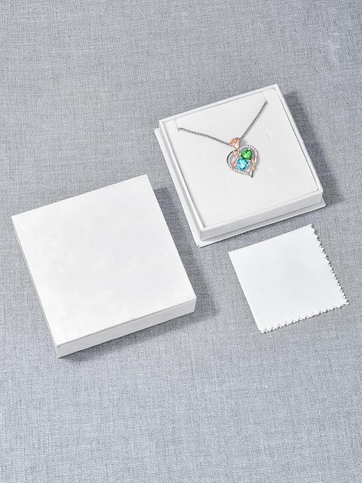 Christmas Gifts for Women Rose Heart Birthstone Pendant Necklace I Love You Forever Jewelry Valentine Mothers Day Birthday Gifts for Women Her Wife Girlfriend