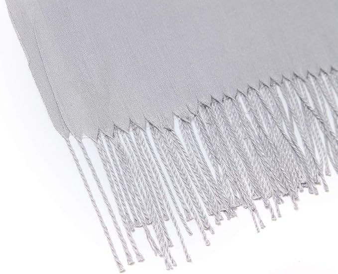 Cindy & Wendy Pashmina Shawls and Wraps Large Scarfs for Women Wedding Party Bridal Long Fashion Solid Shawl Wrap Fringes