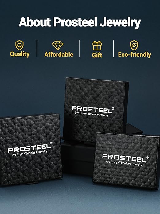 PROSTEEL 4MM/6MM/8MM Stainless Steel Necklace for Men Women, Stylish and Cool, Byzantine Chain Black Gold Silver Tone, 18-30 Inches, Come Gift Box