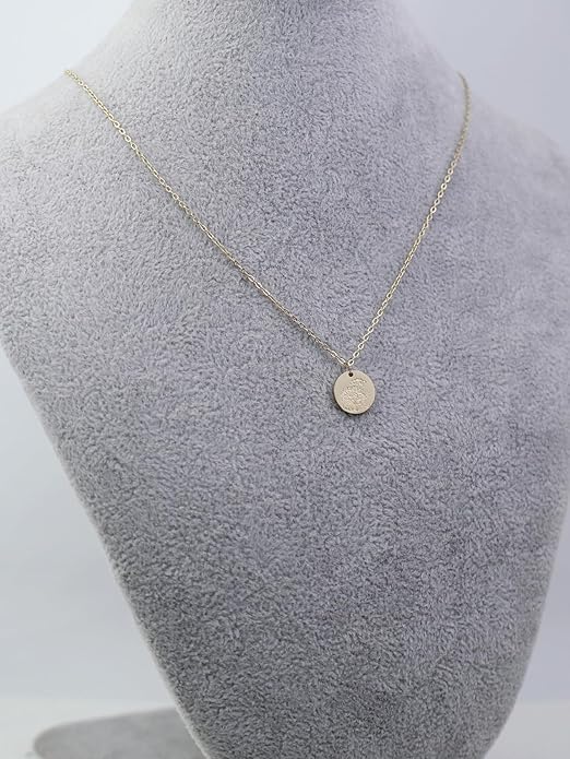 Birth Flower Necklace, 14K Gold Plated Floral Pendant Necklaces for Women, Simple Dainty Birth Month Flower Necklace, Birthday Jewelry for Women - 12 Month