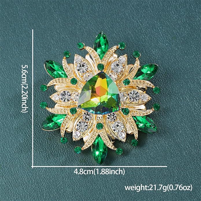 Rhinestone Sunflower Brooch Pin Red Pink Flower Brooch Stylish Crystal Brooch Elegant Clothing Hat Bag Accessories Jewerly for Women