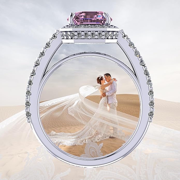 NANA Jewels Sterling Silver Engagement Rings for Women - Choose Simulated Morganite, Citrine, Aquamarine & More