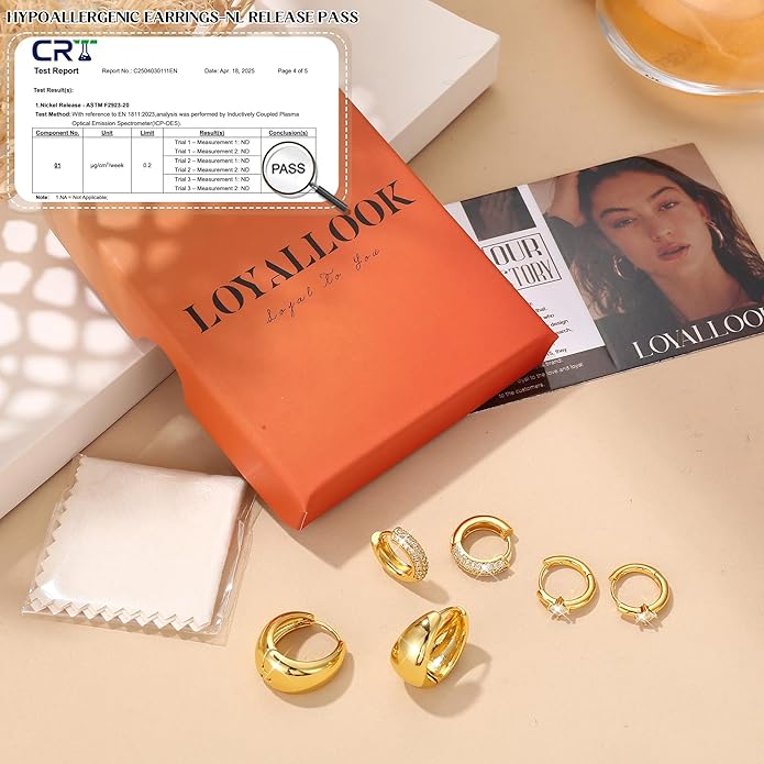 LOYALLOOK 3Pairs Gold Hoop Earrings Set for Women Trendy Huggie Hoop Earrings Stacks for Multiple Piercing 14K Gold Plated Chunky Hoop Earrings Set Hypoallergenic Cartilage Earring Lightweight