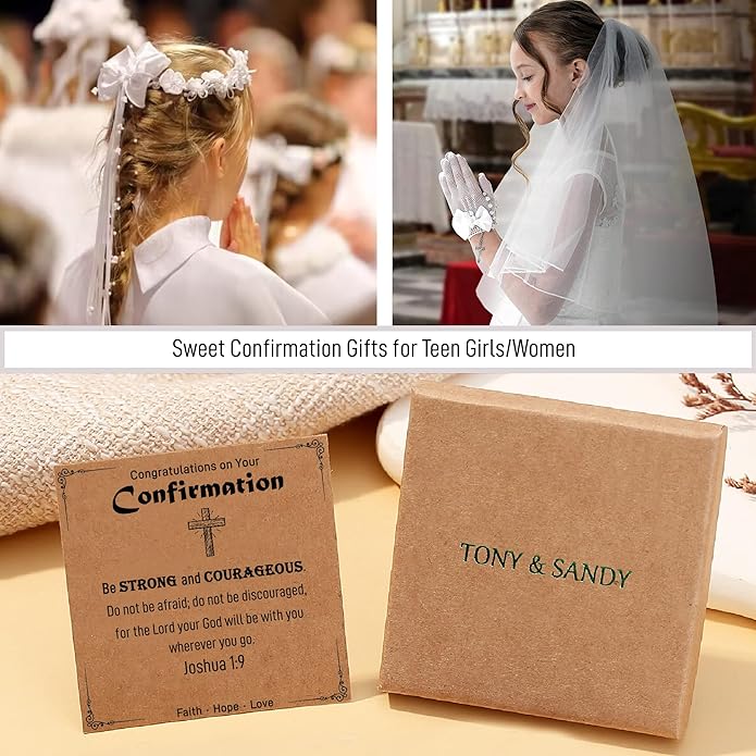 TONY & SANDY Christian Gifts for Women, Religious Cross Bracelet Jewelry, Easter Basket Stuffers for Teens Kids Adults, Faith Confirmation Baptism Christmas Birthday Gifts for Women