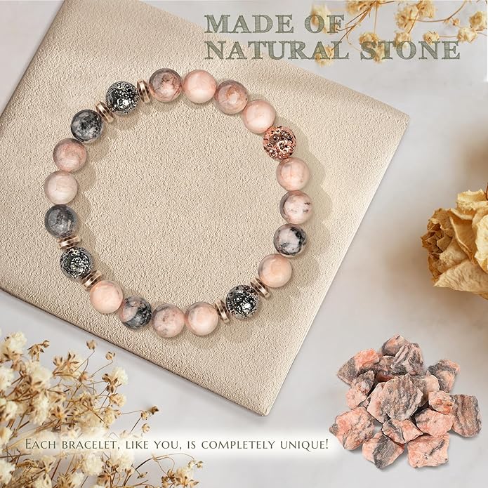 30th 40th 50th 60th 70th 80th Birthday Gifts for Women, Natural Stone Bracelet Birthday Gifts for Mom Daughter Grandma Sister Friends Coworker