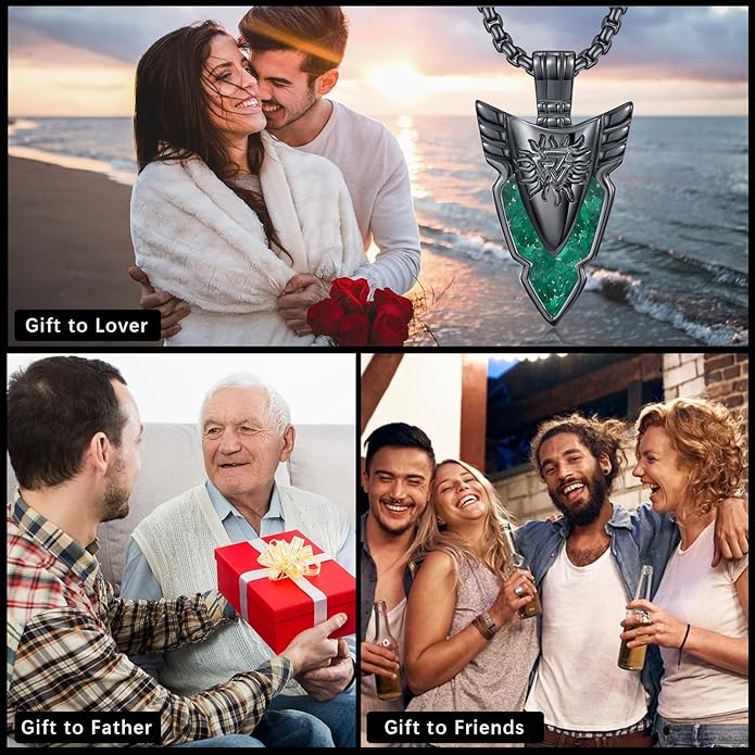 KoyeKei Viking Necklace for Men 925 Sterling Silver Viking Norse Pagan Jewelry Gifts for Women