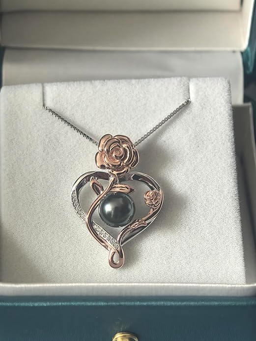 Birthday Gifts for Women Wife- Tahitian Black Pearl Necklace - Valentine's Christmas Day Mothers Day Build Your Mom Wife Girlfriend Best Gifts for Women