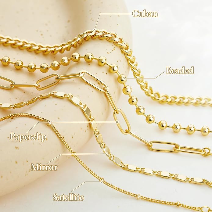 Gold Bracelets for Women Non Tainish,Dainty Bracelets Stack for Women Trendy, Gold Plated Cuff Bracelets Stack With Beaded Cuban Paperclip Snake Rope Bangle Hand Chain Jewelry Gifts for Women