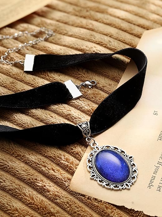 Sacina Black Velvet Victorian Choker, Black Choker, Goth Gothic Necklace, Vintage Necklace, Costume Jewelry, Halloween Christmas Jewelry Gift for Women