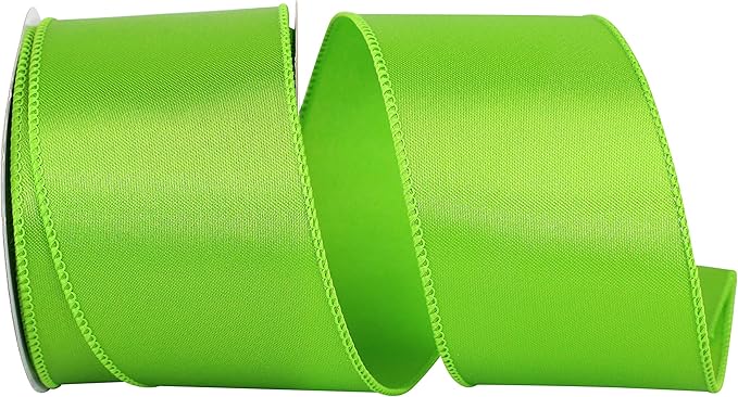 Reliant Ribbon 92575W-185-40F Satin Value Wired Edge Ribbon, 2-1/2 Inch X 10 Yards, Citrus