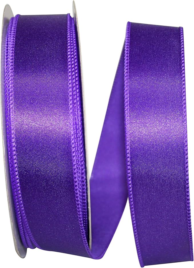Reliant Ribbon 92575W-064-09K Satin Value Wired Edge Ribbon, 1-1/2 Inch X 50 Yards, Purple