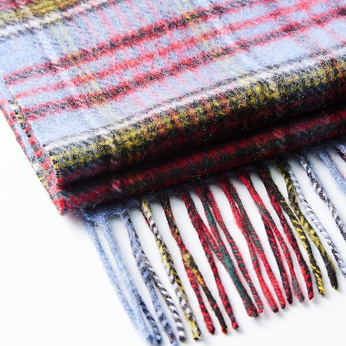 EURKEA 100% Cashmere 2025 Winter Scarf for Women Fringed Edges Warm & Soft Lightweight Solid/Plaid/Two-Tone Free Size
