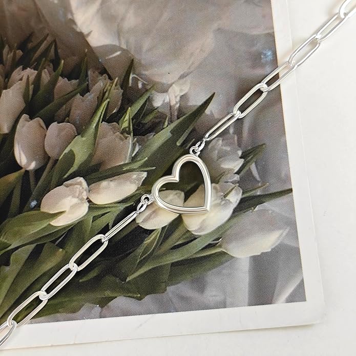 Zeffy Cute Heart Necklace 18k Gold/Silver Plated Tiny Heart Pendant Choker Necklaces Gold Love Heart Chain Necklace for Women Dainty Gold Jewelry Valentines Day Gifts for Women Girls Teen Girls