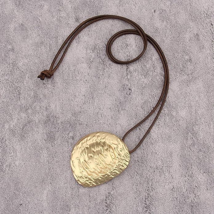 Boho Necklaces for Women Chunky Circle Necklace Layered Boho Circle Leather Choker Necklace Long Vintage Necklaces Bohemian Jewlery Gifts