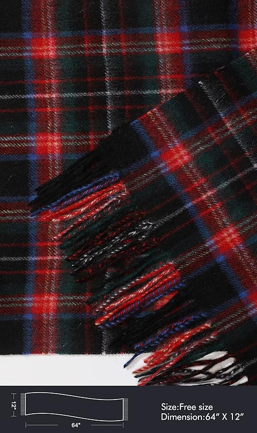 EURKEA 100% Cashmere 2025 Winter Scarf for Women Fringed Edges Warm & Soft Lightweight Solid/Plaid/Two-Tone Free Size