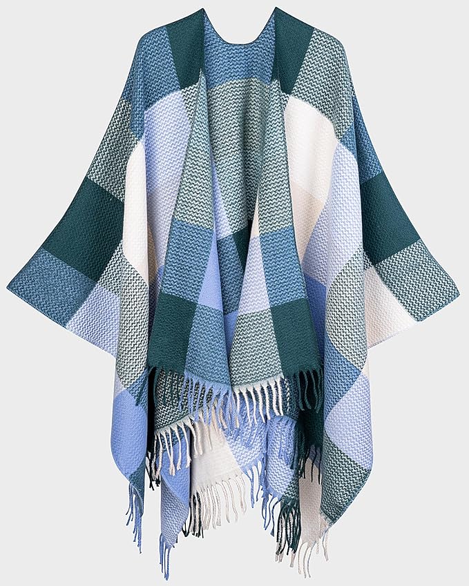 HOLDINA Women's Winter Shawl Wrap for Women–Warm Ponchos with Tassels,Christmas Gift for Mom & Older Women
