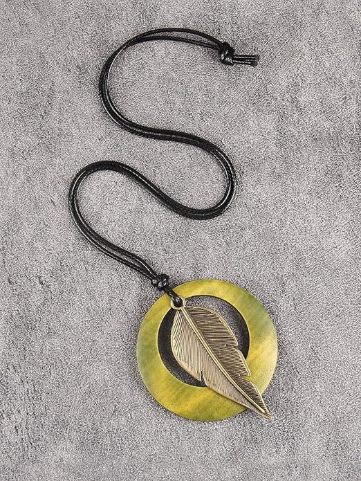 Boho Necklaces for Women Chunky Circle Necklace Layered Boho Circle Leather Choker Necklace Long Vintage Necklaces Bohemian Jewlery Gifts