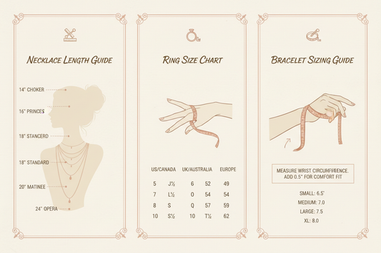 📏 Jewelry Size Guides (Necklaces, Rings & Bracelets)