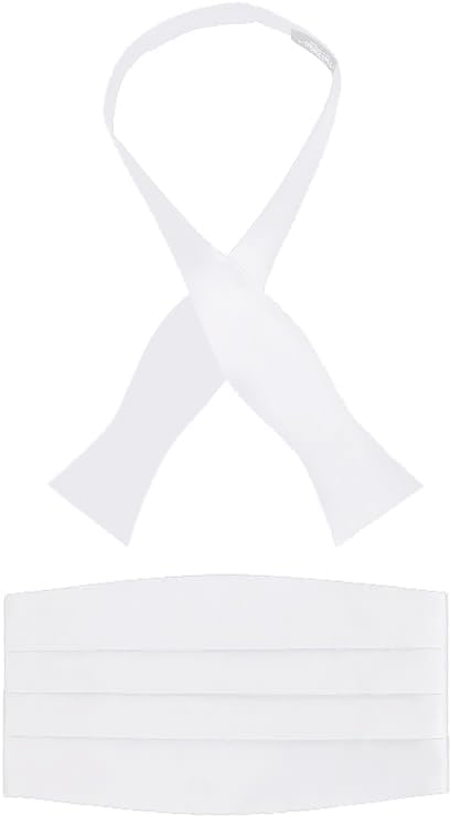 S.H. Churchill & Co. Men's Self Tie Bow Tie and Cummerbund Set for Wedding, Prom, Formal Event