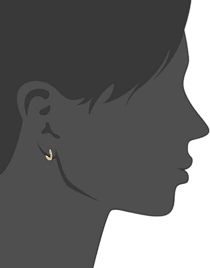 DISENO Huggie Hoop Earrings in 10k White and Yellow Gold with 0.05 ct Natural Diamonds (F-G Color, SI1-SI2 Clarity) Fine Jewelry for Women Ideal Gifts for Birthday, Wedding, Anniversaries